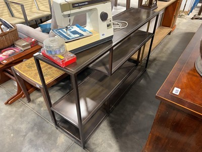 Lot 1164 - Set of 3 misaligned shelves in brown