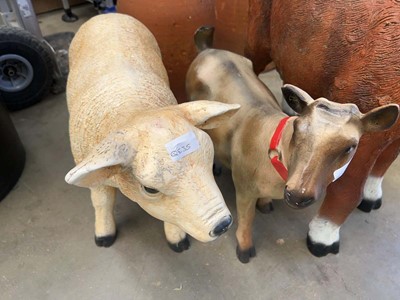 Lot 4375 - 2 plastic goat ornaments plus a sheep ornament