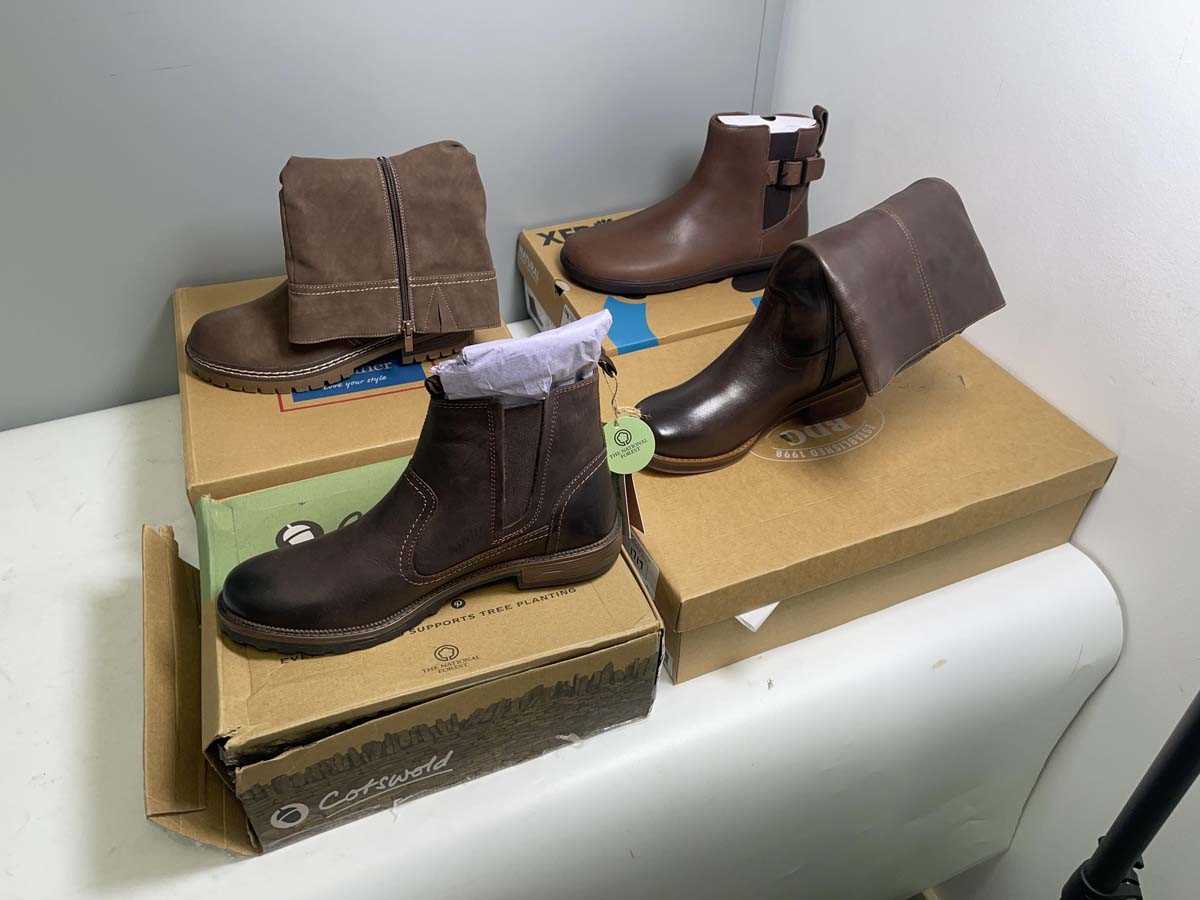 Lot 4x Boxed pairs of boots to include Xero UK7.5,...