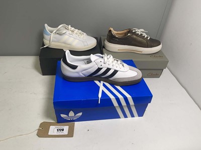 Lot 3x Boxed pairs of trainers to include Clarks...