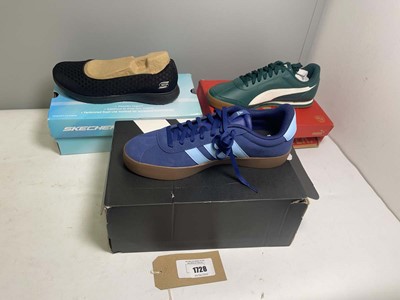 Lot 3x Boxed pairs of trainers to include Puma UK8,...