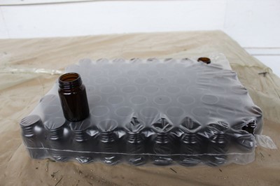 Lot 3 - 2 pallets containing 60ml amber powder glass...