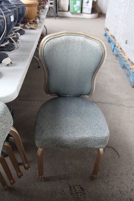 Lot 6 - 10 metal framed stacking banquet chairs with...