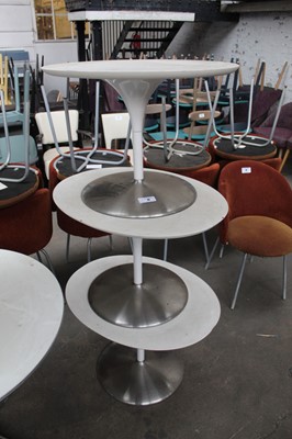 Lot 17 - 3 modern style coffee tables with white tops