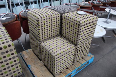 Lot 20 - 7 patterned low stools/pouffes