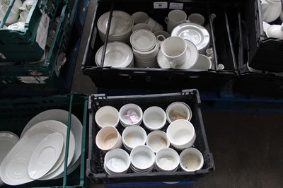 Lot 25 - 1 stacking crate of Steelite black rimmed...