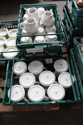 Lot 32 - 3 stacking crates of teapots (no lids)...