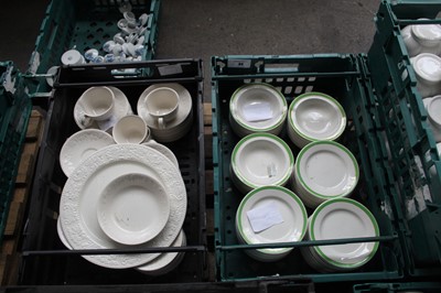 Lot 34 - 2 stacking crates of crockery including Royal...