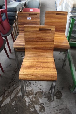 Lot 38 - Approx. 12 wooden stacking chairs with metal...