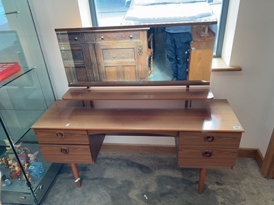 Lot 1302 - Mid century teak effect finish dressing unit...