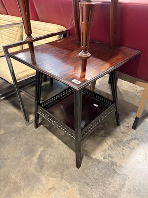 Lot 1410 - Square occasional table with shelf under