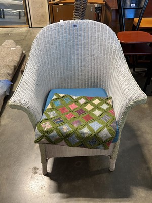 Lot 1422 - White Lloyd Loom conservatory chair