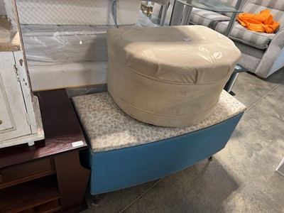 Lot 1297 - 2 fabric covered ottomans