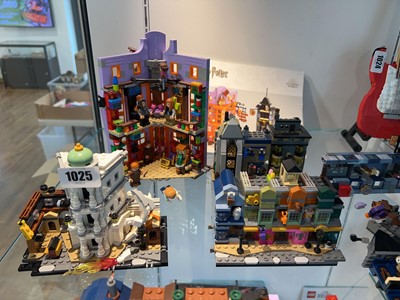Lot 1025 - Shelf of Harry Potter mainly Diagon Alley Lego...