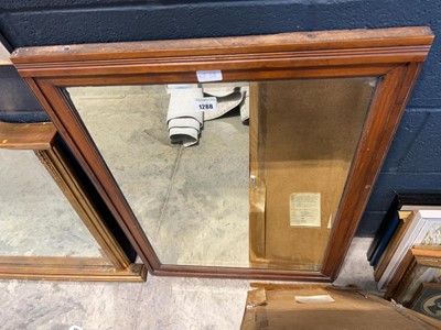 Lot 1288 - Rectangular bevelled wall mirror set within a...